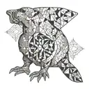 platypus holding tattoo design idea