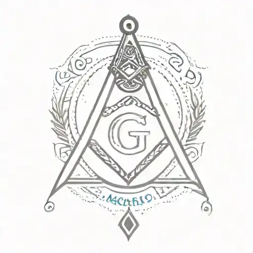 masonic symbole with thumb prints and name incorporated tattoo design idea
