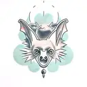 fruit bat with 2 heads tattoo design idea