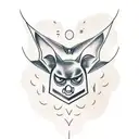 fruit bat with 2 heads tattoo design idea
