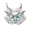 fruit bat with 2 heads tattoo design idea