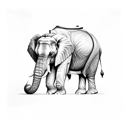 full sleeve of an indian and african elephant. It should exclude the inner bicep area of the arm. tattoo design idea