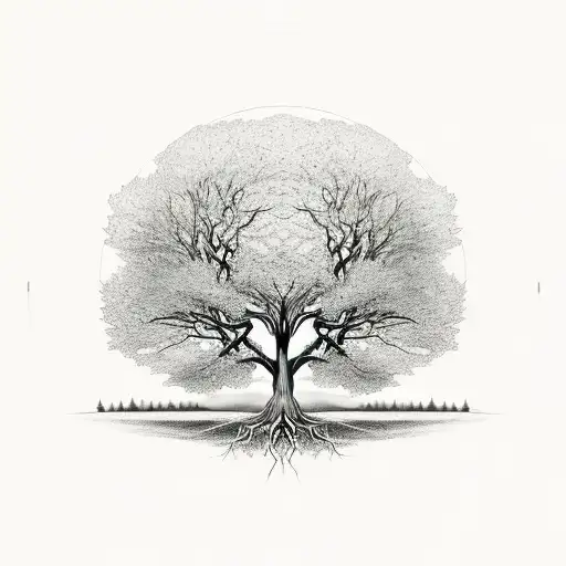 leafless tree of life, dark and gothic tattoo design idea