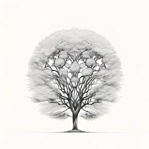 tree of life, dark and gothic, with no leaves tattoo design idea