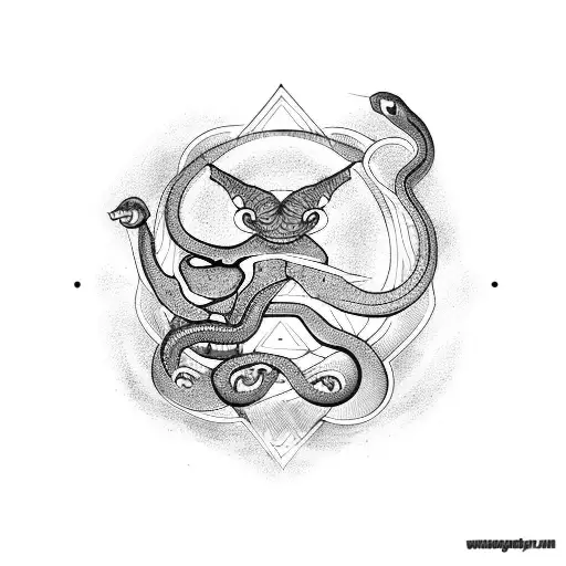 snake with an eclipse tattoo design idea