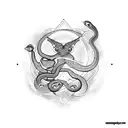 snake with an eclipse tattoo design idea