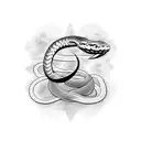 snake with an eclipse tattoo design idea