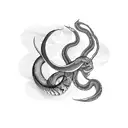 snake with an eclipse tattoo design idea