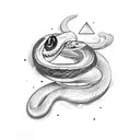 snake with an eclipse tattoo design idea