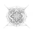 A geometric design incorporating your daughter's name 'Lilly' in a blackwork style tattoo design idea