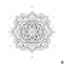 A geometric design incorporating your daughter's name 'Lilly' in a blackwork style tattoo design idea