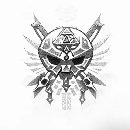 the legend of zelda pixel tattoo design idea