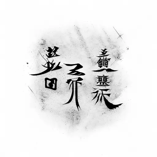 Trap metal lyrics written in Japanese calligraphy tattoo design idea