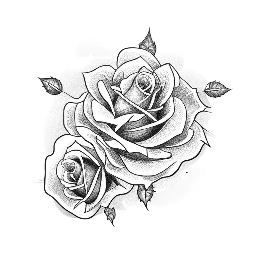 Gaming console controller made of roses tattoo design idea