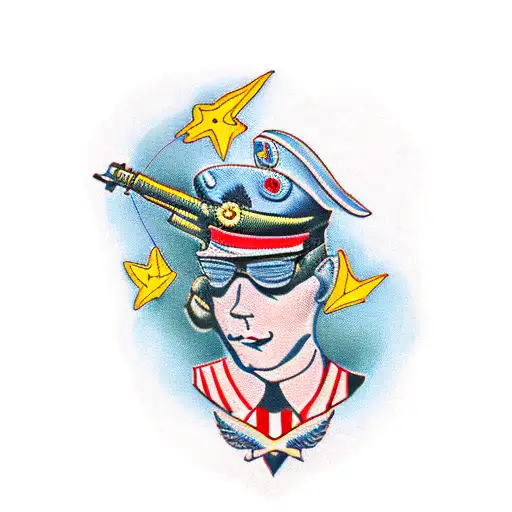 soldier with parachute tattoo design idea