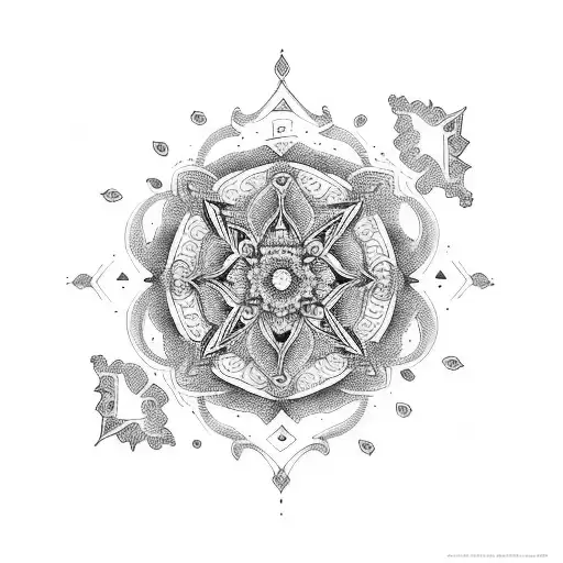 Mandala with cross tattoo design idea
