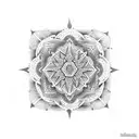 Mandala with cross tattoo design idea