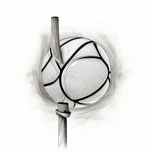 Basketball hoop made of tiki torches tattoo design idea