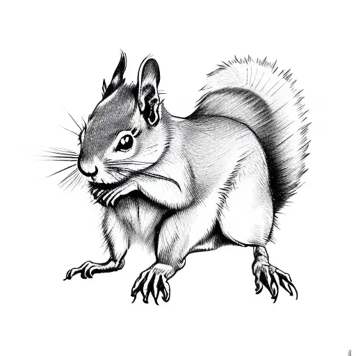 Black squirrel  tattoo design idea