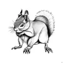 Black squirrel  tattoo design idea
