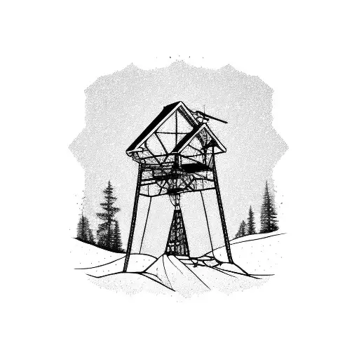 ski resort chairlift tattoo design idea