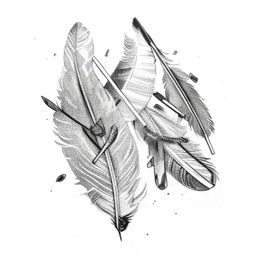 feathers and arrows  tattoo design idea
