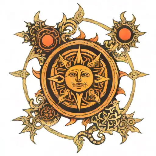 karna sun symbol on antha tattoo design idea