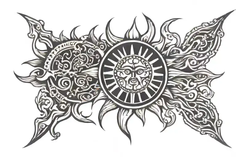 karna sun symbol tattoo design idea