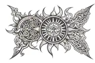 karna sun symbol tattoo design idea
