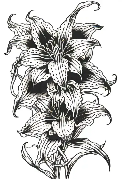Red spider lilly tattoo design idea