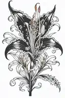 Red spider lilly tattoo design idea