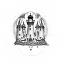 gothic lighthouse tattoo design idea