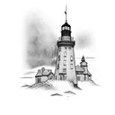 gothic lighthouse tattoo design idea