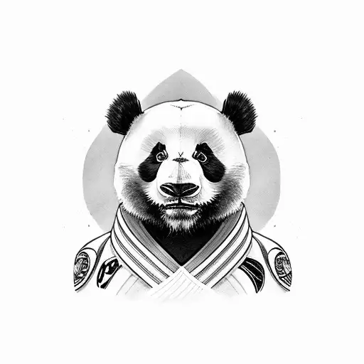 Panda with a jiu jitsu theme showing a warrior tattoo design idea