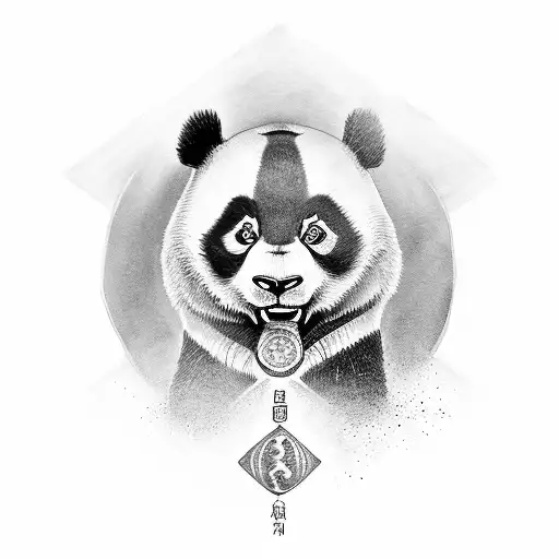 Panda with a jiu jitsu theme showing a warrior tattoo design idea