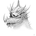 kanji in kaiju tattoo design idea