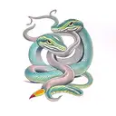 snake eating its tail tattoo design idea