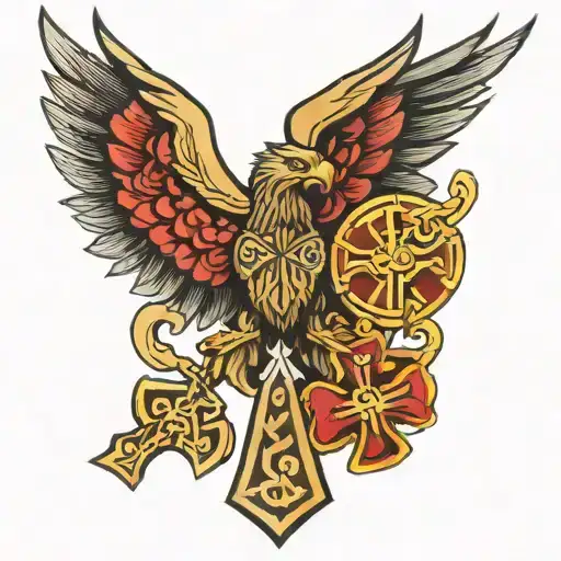 polish eagle Celtic cross tattoo tattoo design idea