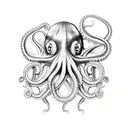 scary octopus  tattoo design idea