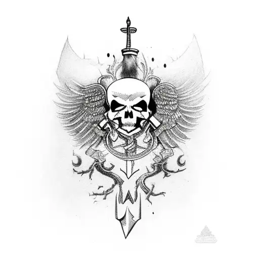 knife with a banner going around it that says death before dishonor  tattoo design idea