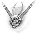 knife with a banner going around it that says death before dishonor  tattoo design idea