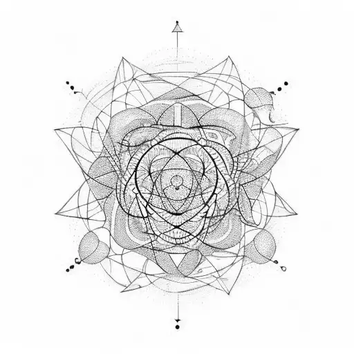 atom physics tattoo design idea