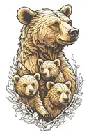 bear and cub tattoo design idea