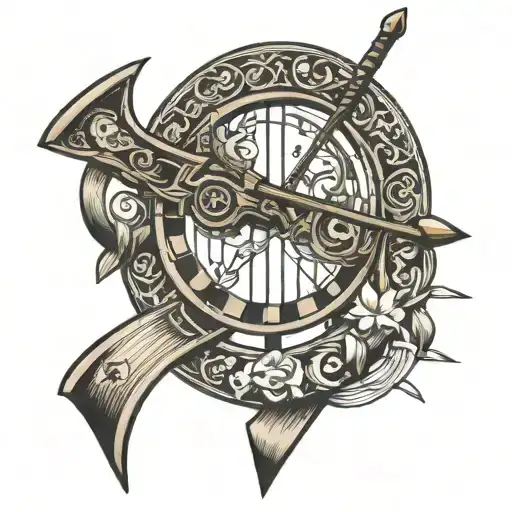 archery bow tattoo design idea