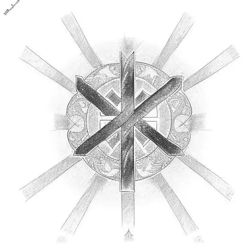 orthodox cross tattoo design idea