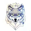 wolf, rocks, evil, devil skulls, bones, mountains. tattoo design idea