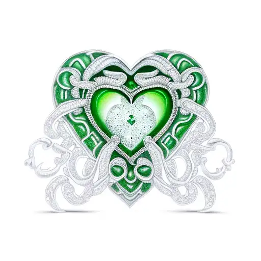 a heart shaped green diamond made of jade tattoo design idea