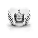 king crown with wings on side tattoo design idea