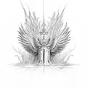 king crown with wings on side tattoo design idea