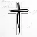 Christian Cross and feather  tattoo design idea